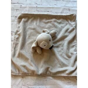NUBY Baby Lovey Security Blanket, Puppy Spotted Eye Tan Blanket White
